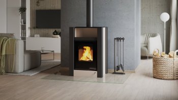 HS FLAMINGO krbová kamna AQUAFLAM VARIO LEND 11/7 kW - krémová - elektronická regulace