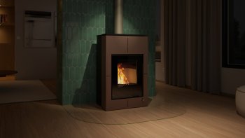 HS FLAMINGO krbová kamna AQUAFLAM VARIO SAPORO 11 kW - hnědá sametová (bez výměníku)