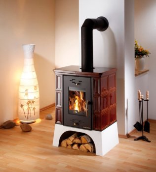 HAAS+SOHN kachlová kamna EBOLI - černá/hnědá kachle