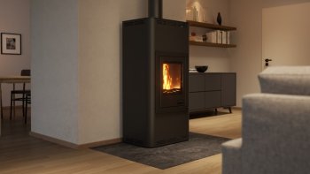 HS FLAMINGO krbová kamna AQUAFLAM 7 s výměníkem manuální regulace černá