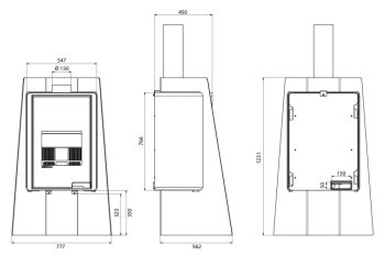HS FLAMINGO krbová kamna DELUXE ISLAND - šedá