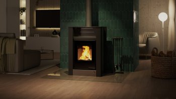 HS FLAMINGO krbová kamna AQUAFLAM VARIO LEND 11/7 kW - šedá - elektronická regulace