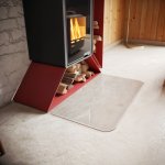 Sklo pod kamna - FLAMINGO Oblouk 1100x600 mm, fazeta / 2xR100 / 6 mm