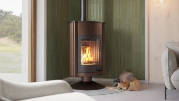 HS FLAMINGO krbová kamna MASTERFLAMME Grande II - hnědá - sametová