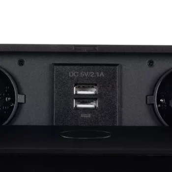 IZOXIS 21446 Dvojitá zásuvka ukrytá v desce stolu s USB