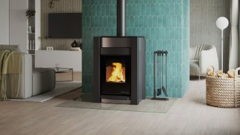 HS FLAMINGO krbová kamna AQUAFLAM VARIO KALMAR 11 kW - šedá (bez výměníku)