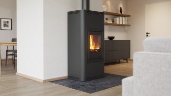 HS FLAMINGO krbová kamna AQUAFLAM 12 s výměníkem manuální regulace černá