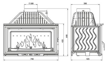 KAWMET krbová vložka W15 ECO - 13,5 kW