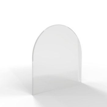 Sklo pod kamna - FLAMINGO Oblouk 1000x1000 mm, fazeta / R500 / 6 mm