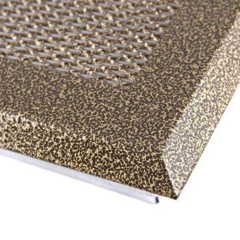 Krbová mřížka 16x16 cm, PREMIUM staré zlato s žaluzií