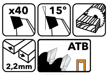 POWERMAT TDD-160x20x40Z Pilový kotouč na dřevo 160x20mm 40Z
