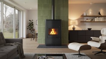 HS FLAMINGO krbová kamna AQUAFLAM 25 s výměníkem manuální regulace černá