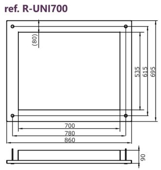 Dekorativní rám Uniflam 700 nerez