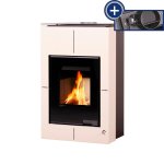 HS FLAMINGO krbová kamna AQUAFLAM VARIO SAPORO 11/5 kW - krémová - elektronická regulace