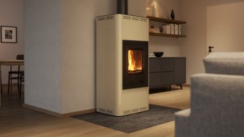 HS FLAMINGO krbová kamna AQUAFLAM 12 s výměníkem základní regulace krémová