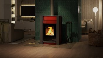 HS FLAMINGO krbová kamna AQUAFLAM VARIO KALMAR 11/7 kW - červená