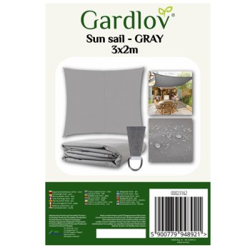 GARDLOV 23162 Stínová plachta 3x2 m šedá