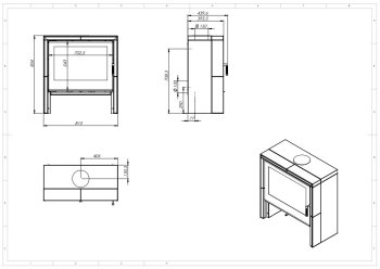 Kachlová kamna NORDflam MAXEL, 9,5 kW, bílá