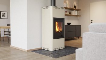 HS FLAMINGO krbová kamna AQUAFLAM 7 s výměníkem základní regulace krémová