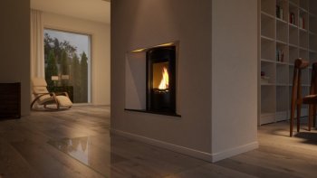 HS FLAMINGO krbová vložka AQUAFLAM 12 PANORAMA s výměníkem a základní regulací