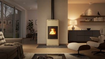 HS FLAMINGO krbová kamna AQUAFLAM 12 s výměníkem základní regulace krémová