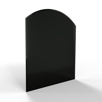 Sklo pod kamna - FLAMINGO Oblouk 1000x1200 mm, černé, fazeta / R725 / 6 mm