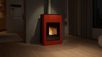 HS FLAMINGO krbová kamna AQUAFLAM VARIO SAPORO 11/7 kW - červená