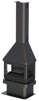 Krbová kamna BRONPI LISBOA-3C tři skla, 13 kW, černá