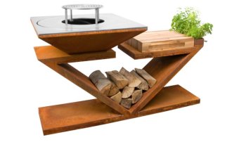 ARTISS Zahradní gril G5 Corten s deskou z nerezové potravinářské oceli