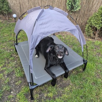 PURLOV 25428 Krytý pelíšek pro psa 90 x 90 x 70 cm