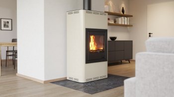 HS FLAMINGO krbová kamna AQUAFLAM 17 s výměníkem základní regulace krémová