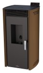 Peletová kamna s výměníkem BRONPI NOA HYDRO, 16 kW, moka
