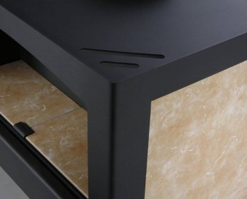 HAAS+SOHN krbová kamna ADRIA II s výměníkem barva černá, béžová dlažba