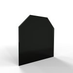 Sklo pod kamna - FLAMINGO Šestihran 1000x1000 mm, černé, fazeta / 6 mm