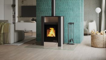 HS FLAMINGO krbová kamna AQUAFLAM VARIO LEND 11/7 kW - krémová - elektronická regulace