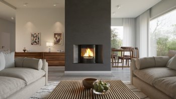 HS FLAMINGO krbová vložka AQUAFLAM 25 PANORAMA s výměníkem a manuální regulací