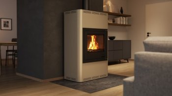 HS FLAMINGO krbová kamna AQUAFLAM 25 s výměníkem základní regulace krémová