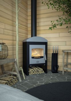 HS FLAMINGO krbová kamna STAVANGER - černá/šedá