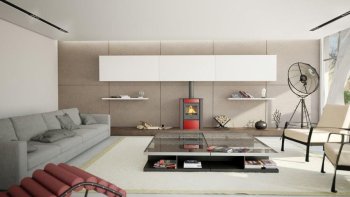 HS FLAMINGO krbová kamna AMOS - červená