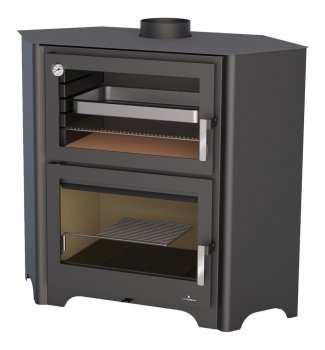 Krbová kamna BRONPI MURANO-R s troubou, 14 kW, černá