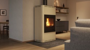 HS FLAMINGO krbová kamna AQUAFLAM 17 s výměníkem základní regulace krémová