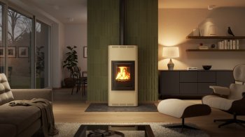 HS FLAMINGO krbová kamna AQUAFLAM 12 s výměníkem základní regulace krémová