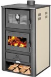 Krbová kamna BLIST BRM s troubou, 12 kW, krémová