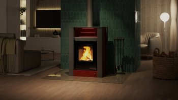 HS FLAMINGO krbová kamna AQUAFLAM VARIO LEND 11 kW - červená (bez výměníku)