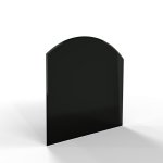 Sklo pod kamna - FLAMINGO Oblouk 1000x1000 mm, černé, fazeta / R725 / 6 mm