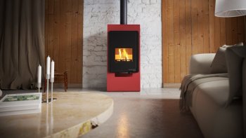 HS FLAMINGO krbová kamna DELUXE SINGA - červená