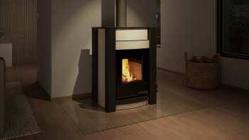 HS FLAMINGO krbová kamna AQUAFLAM VARIO KALMAR 11 kW - krémová (bez výměníku)