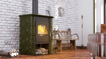 HS FLAMINGO kachlová kamna BALI - zelená