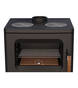 Krbová kamna s troubou BRONPI HILTON-C, 14 kW, antracit