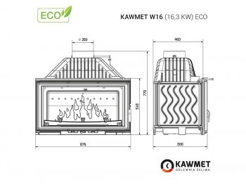KAWMET krbová vložka W16 ECO - 16,3 kW